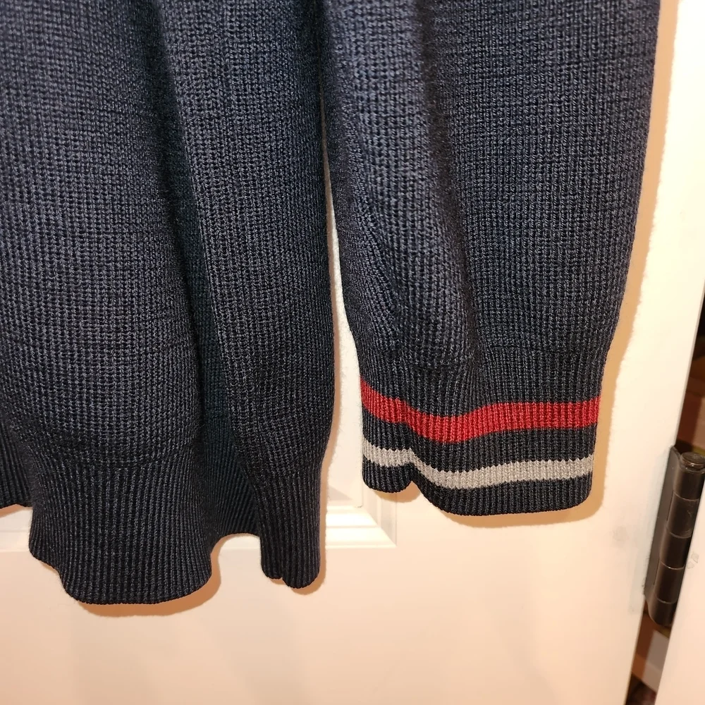 NetJets + Brooks Brothers Navy Blue 1/4 Zip Merino Wool Blend Sweater Size 2XL